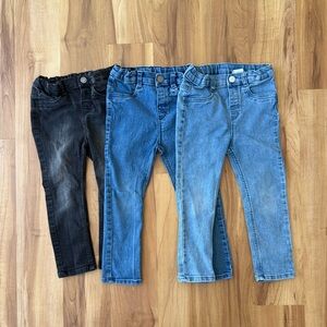 H&M Kids Denim Jeggings in Black, Medium Blue & Light Blue